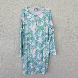Stella Parker Floral Print Long Sleeve Dress UPF 30+ protection size L